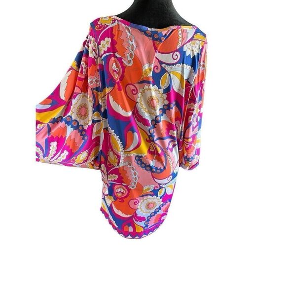 NWT $152 Trina Turk Sevilla Floral Swim Jersey Swimsuit Cover Up Tunic Dress L - Picture 13 of 16